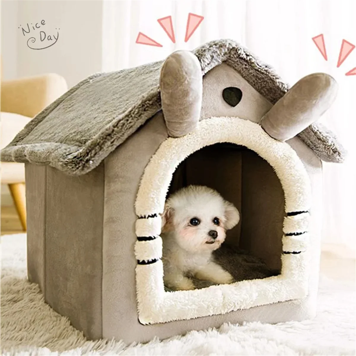 Cat/Dog Bed Removableand Washable  Pet Sleepping Bed Cat House